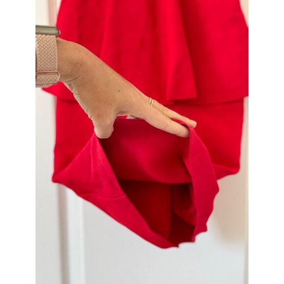 BCBGMaxAzaria Poppy Red Peplum Sleeveless Mini Dress XS  90% Rayon 9% Nylon 1% S - Picture 10 of 16